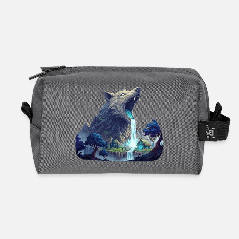 Wolf Wasserfall - Recycelte Kulturtasche - Anthrazit