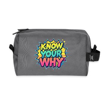 Know Your Why - Recycelte Kulturtasche - Anthrazit - Vorne