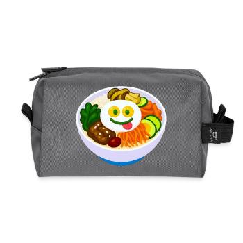 Mix Taste and Happiness -Happy Bowl of Bibimbap - Recycled Toiletry Zip Bag - anthracite - Front