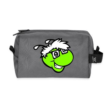 Nerd Caterpillar Intelligent Geek Worm Horn-rimmed Glasses Smart - Recycled Toiletry Zip Bag - anthracite - Front