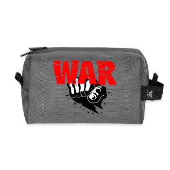 No war - Recycled Toiletry Zip Bag - anthracite - Front