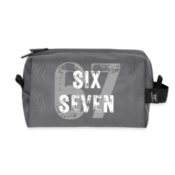 Six Sept, 6 7 argot - Trousse de toilette en tissu recyclé - anthracite - Devant