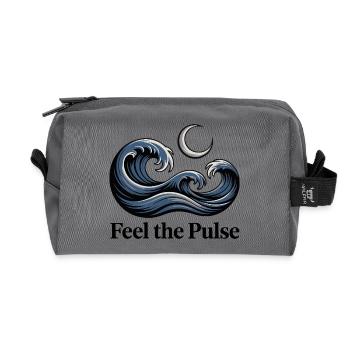 Moonlit Wave Crest - Recycled Toiletry Zip Bag - anthracite - Front