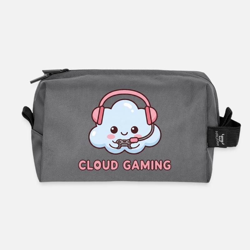 Cloud-Gaming | Niedliche Kawaii Gamer Cloud - Recycelte Kulturtasche - Anthrazit