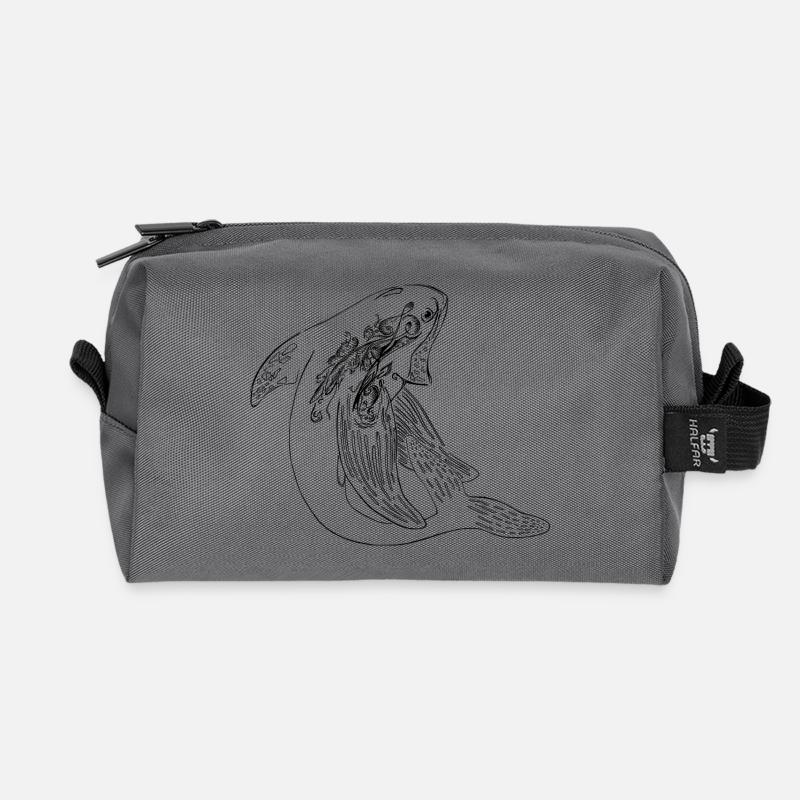 Unique Whale - Recycelte Kulturtasche - Anthrazit