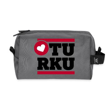 On a light background - Recycled Toiletry Zip Bag - anthracite - Front