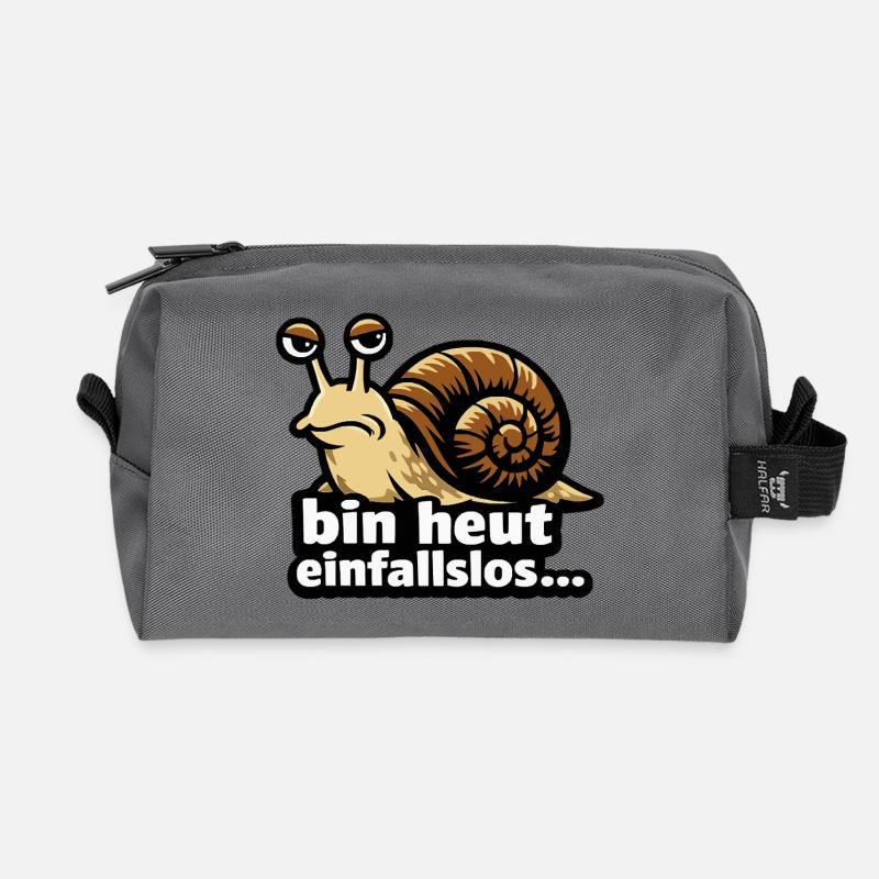 Gelangweilte Schnecke: Bin heut einfallslos - Recycelte Kulturtasche - Anthrazit