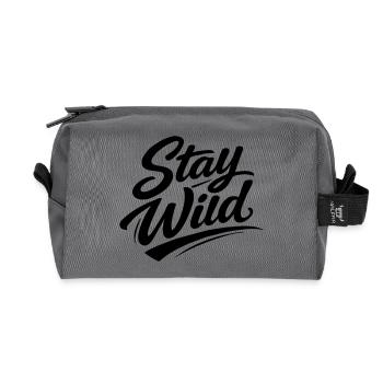 Bleib wild  - Recycelte Kulturtasche - Anthrazit - Vorne