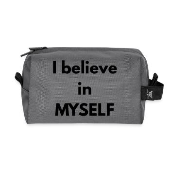 I believe in MYSELF - Recycled Toiletry Zip Bag - anthracite - Front