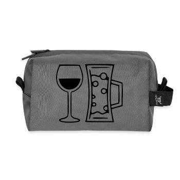Wein Weinglas Rotwein  - Recycelte Kulturtasche - Anthrazit - Vorne