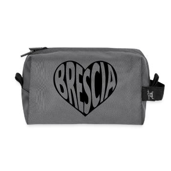 Typographie du cœur de Brescia - Trousse de toilette en tissu recyclé - anthracite - Devant