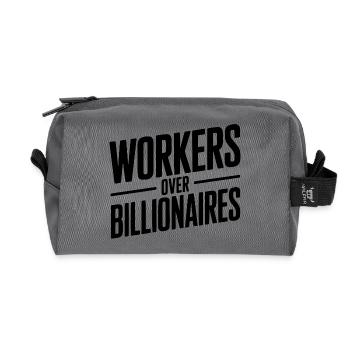 Workers Over Billionaires - Recycled Toiletry Zip Bag - anthracite - Front