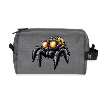 Tarantula Comic Urlaub - Recycelte Kulturtasche - Anthrazit - Vorne