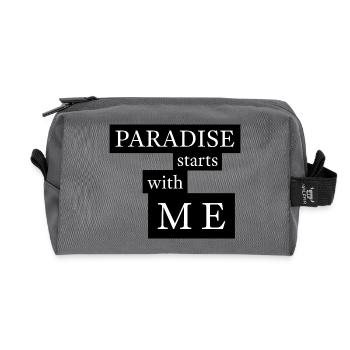 Paradise starts with me - Recycelte Kulturtasche - Anthrazit - Vorne