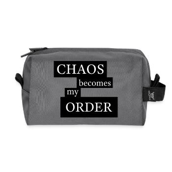 Chaos Becomes My Order - Recycled Toiletry Zip Bag - anthracite - Front