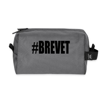 FERRY. BACCALAUREAT. PATENT. DNB. EXAMINATION. WELL DONE - Recycled Toiletry Zip Bag - anthracite - Front