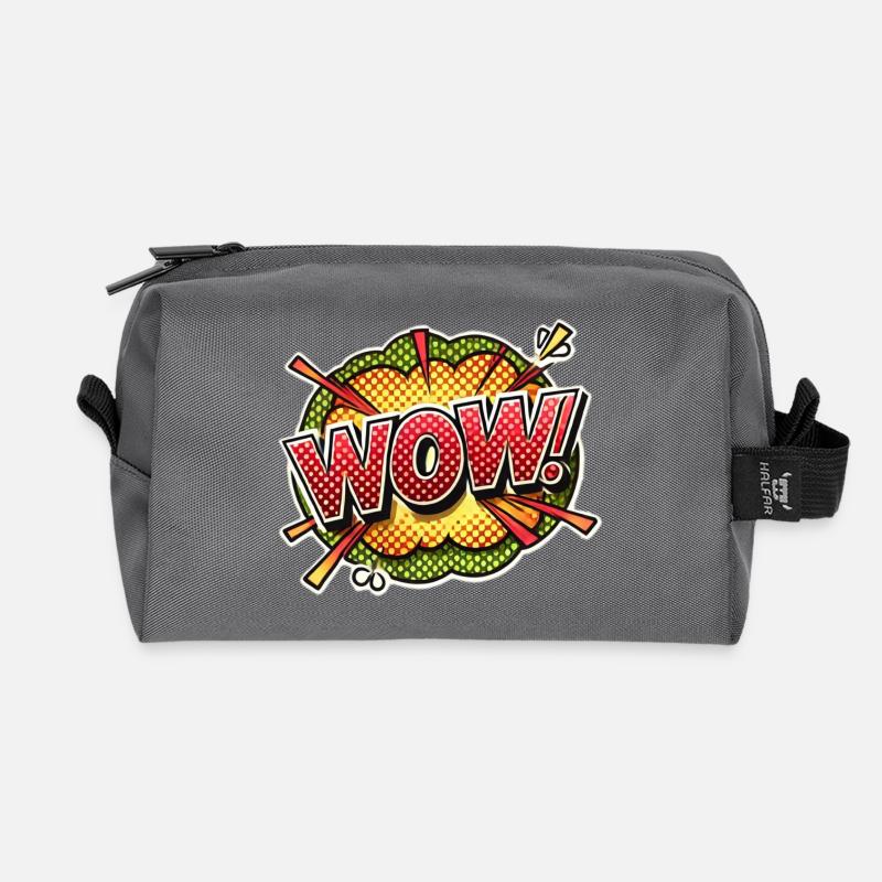 Pop Art Explosion Wow Design - Recycled Toiletry Zip Bag - anthracite