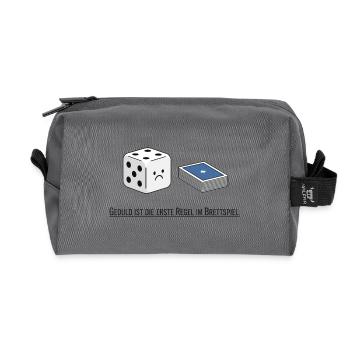 Patience is the first rule - Recycled Toiletry Zip Bag - anthracite - Front