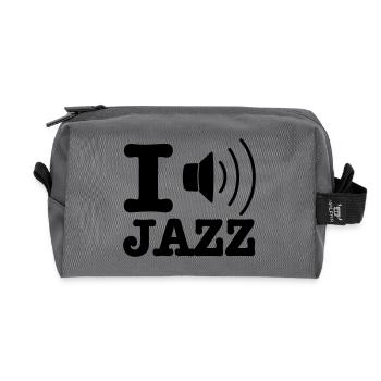 I love jazz / I music jazz - Trousse de toilette en tissu recyclé - anthracite - Devant