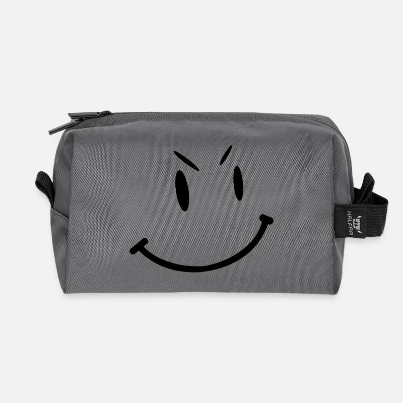 smily - Recycled Toiletry Zip Bag - anthracite