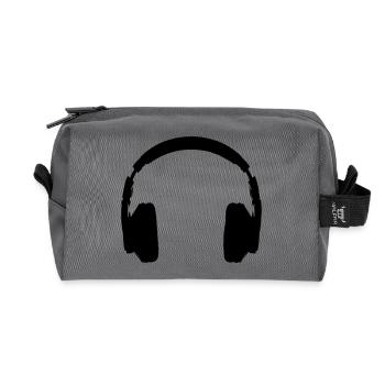 headphones - Recycled Toiletry Zip Bag - anthracite - Front