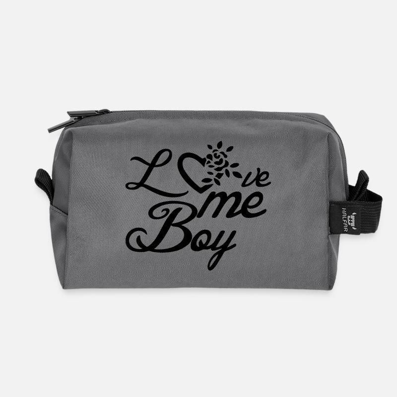 Love me, Boy Liebe Valentinstag Sprüche Geschenk - Recycelte Kulturtasche - Anthrazit