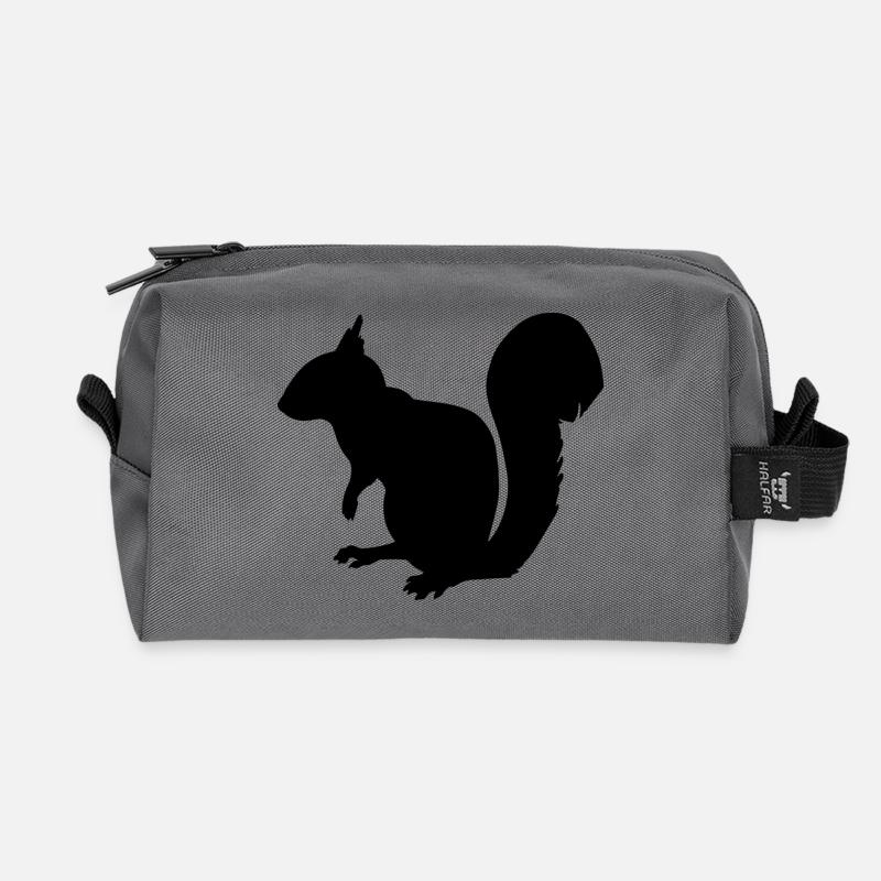Eichhörnchen - Recycelte Kulturtasche - Anthrazit