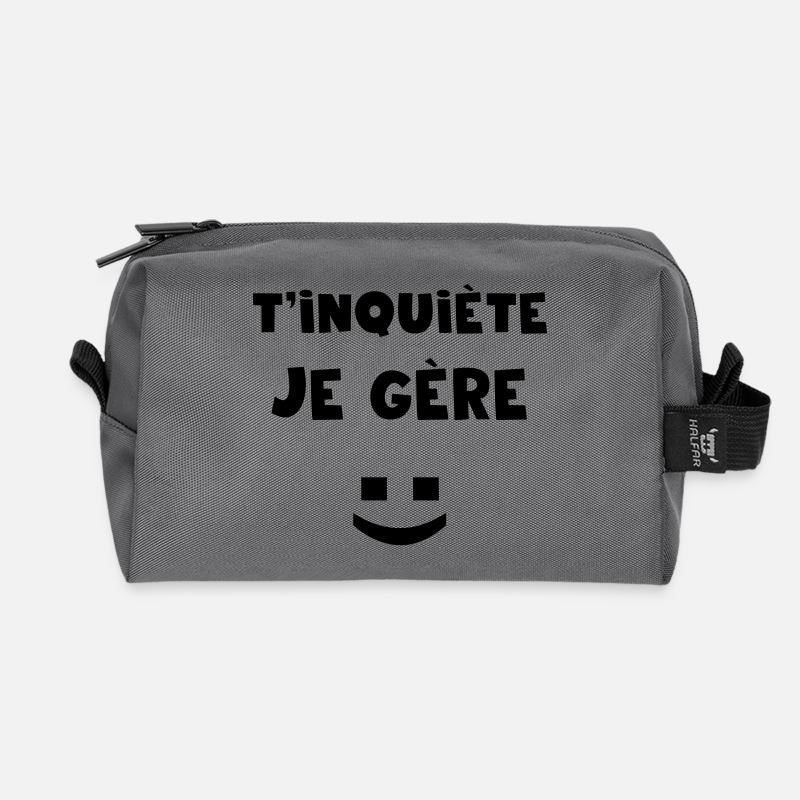 T'inquiète - Trousse de toilette en tissu recyclé - anthracite