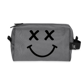 Smiley - Recycled Toiletry Zip Bag - anthracite - Front