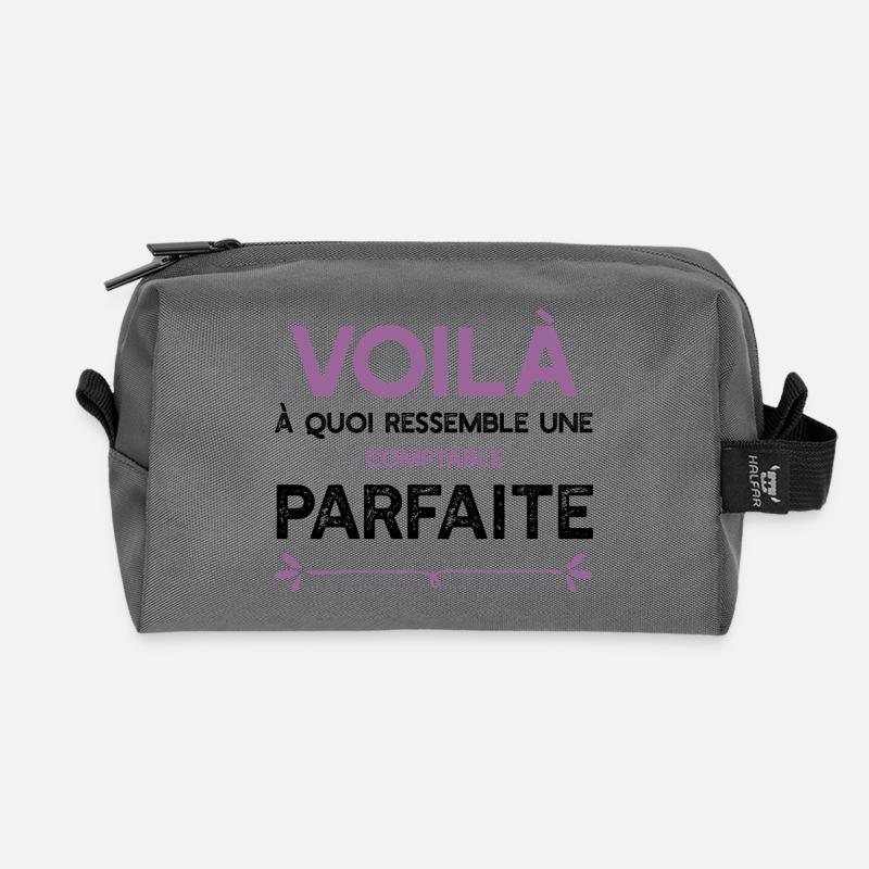 Une Comptable parfaite cadeau - Trousse de toilette en tissu recyclé - anthracite