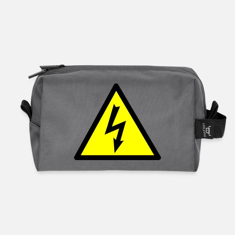 Hochspannung Blitz - Recycelte Kulturtasche - Anthrazit