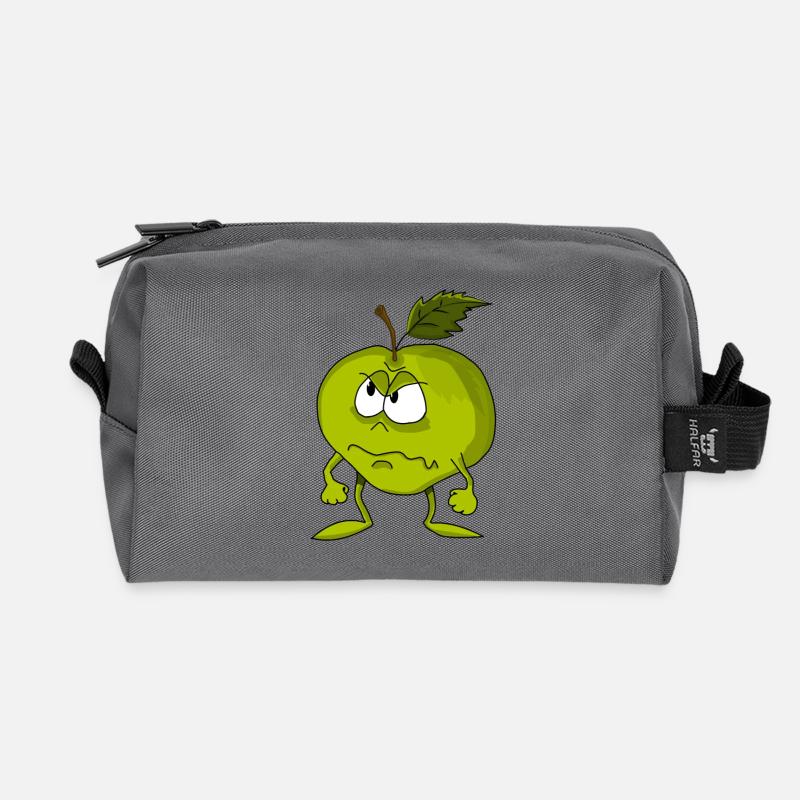 apple - Recycled Toiletry Zip Bag - anthracite
