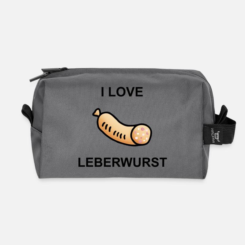 Wurstesser - I Love Leberwurst - Recycelte Kulturtasche - Anthrazit