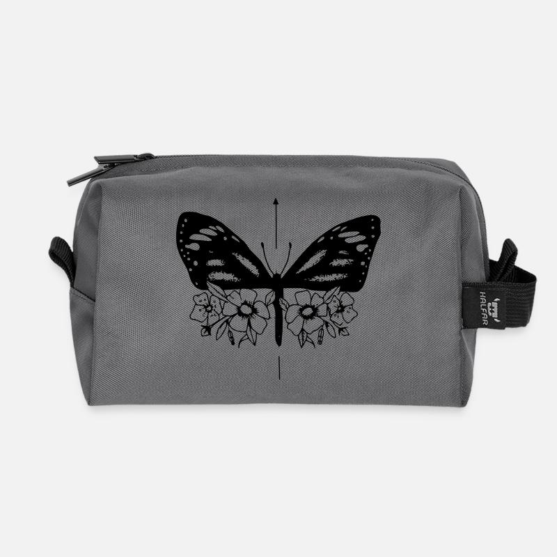 FlowerButterfly - Recycelte Kulturtasche - Anthrazit