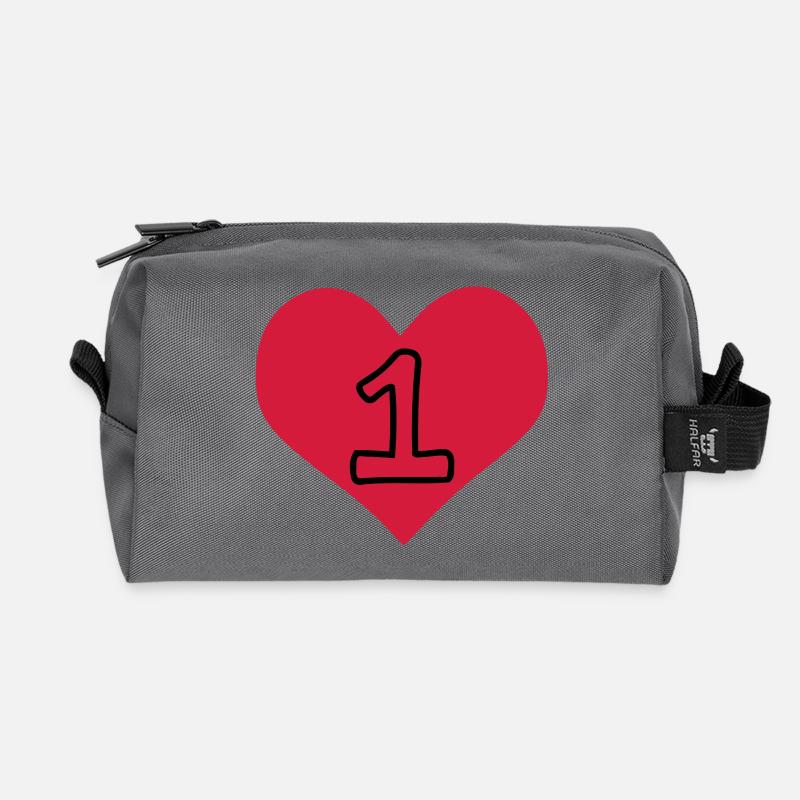 Anzahl 1 & Herz - Recycelte Kulturtasche - Anthrazit