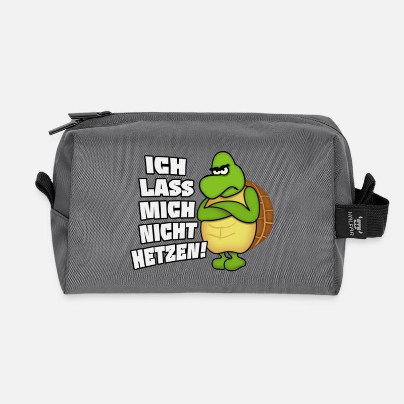 I let not rush me! - Recycled Toiletry Zip Bag - anthracite