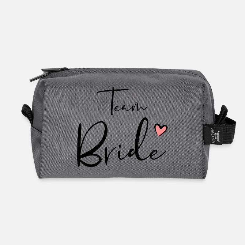 Team Bride Herz Junggesellinnenabschied Geschenk - Recycelte Kulturtasche - Anthrazit