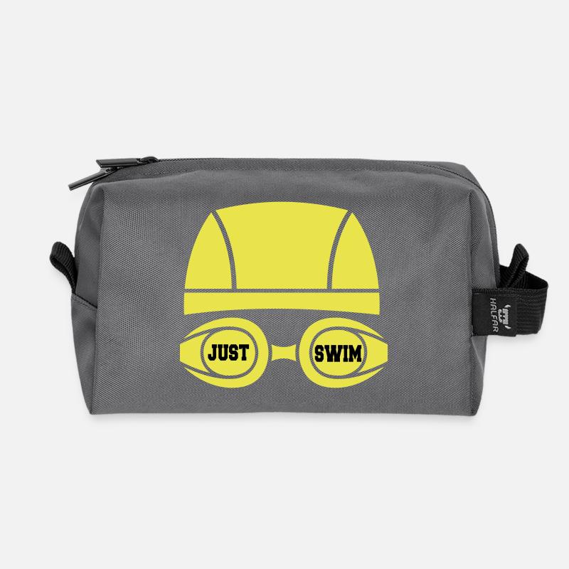Just swim - Recycelte Kulturtasche - Anthrazit