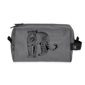 Leopard - Recycelte Kulturtasche - Anthrazit - Vorne