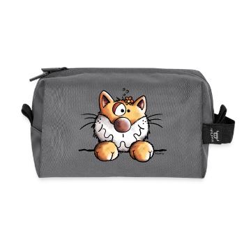 Mignon Chaton - Trousse de toilette en tissu recyclé - anthracite - Devant