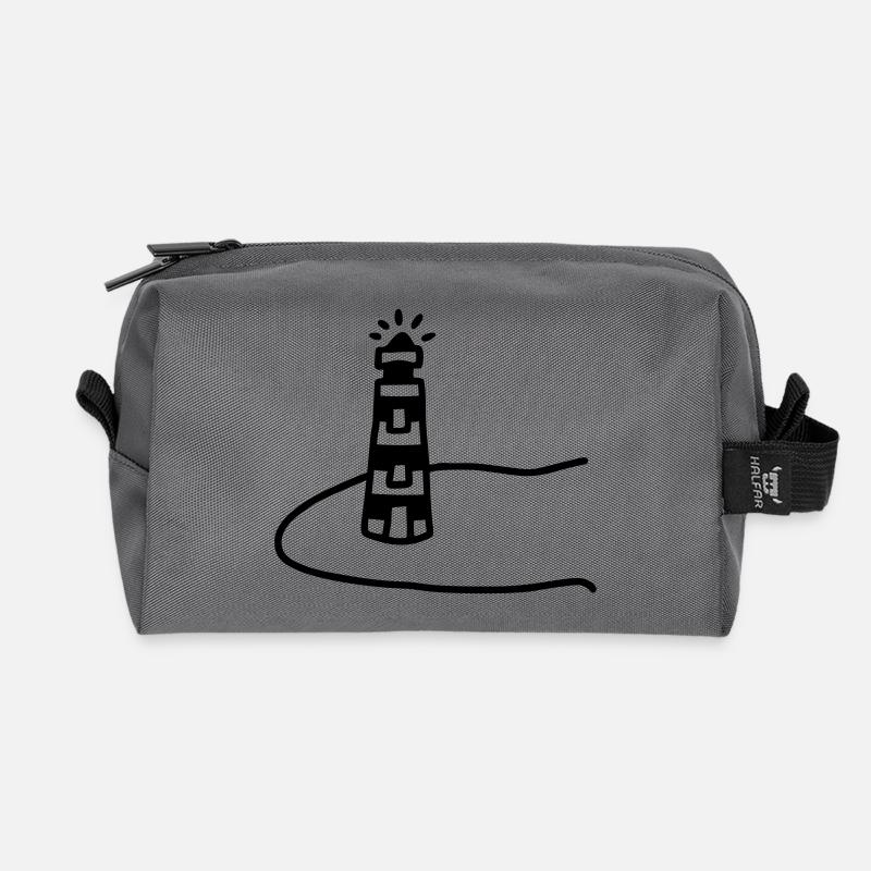 Lighthouse island - Recycled Toiletry Zip Bag - anthracite