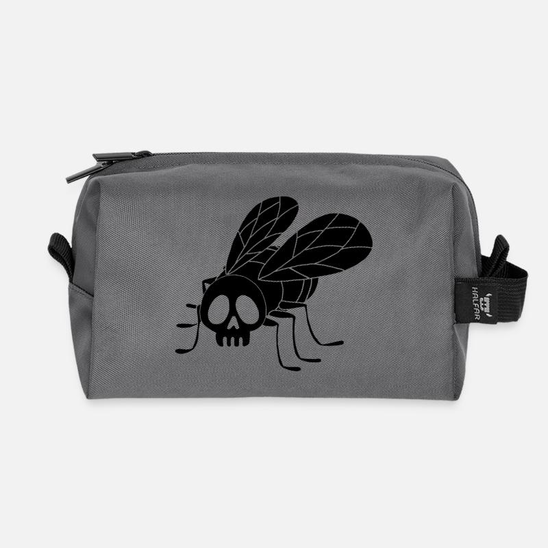 Totes Fliegenkopf (schwarz) - Recycelte Kulturtasche - Anthrazit