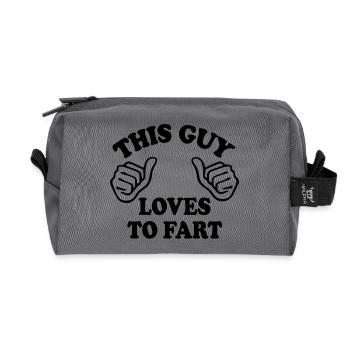 This guy loves to fahrt - Trousse de toilette en tissu recyclé - anthracite - Devant