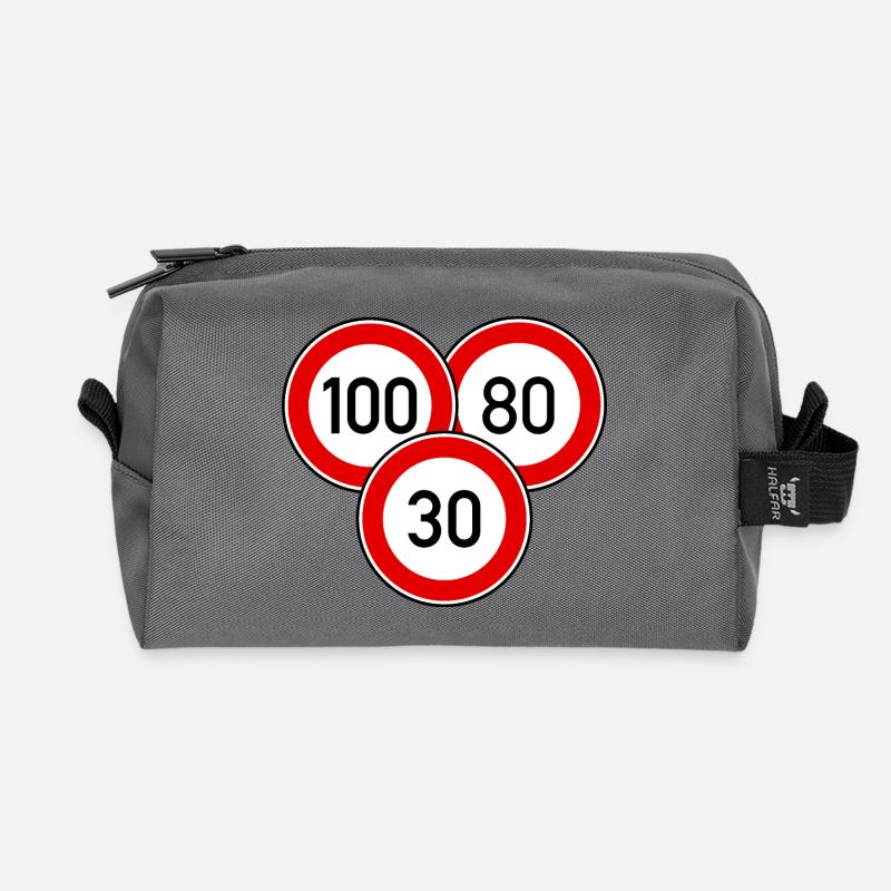 Tempolimit 100 - 80 - 30 - Recycelte Kulturtasche - Anthrazit