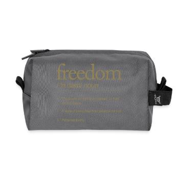 La liberté parle définitivement de la pensée d’action - Trousse de toilette en tissu recyclé - anthracite - Devant