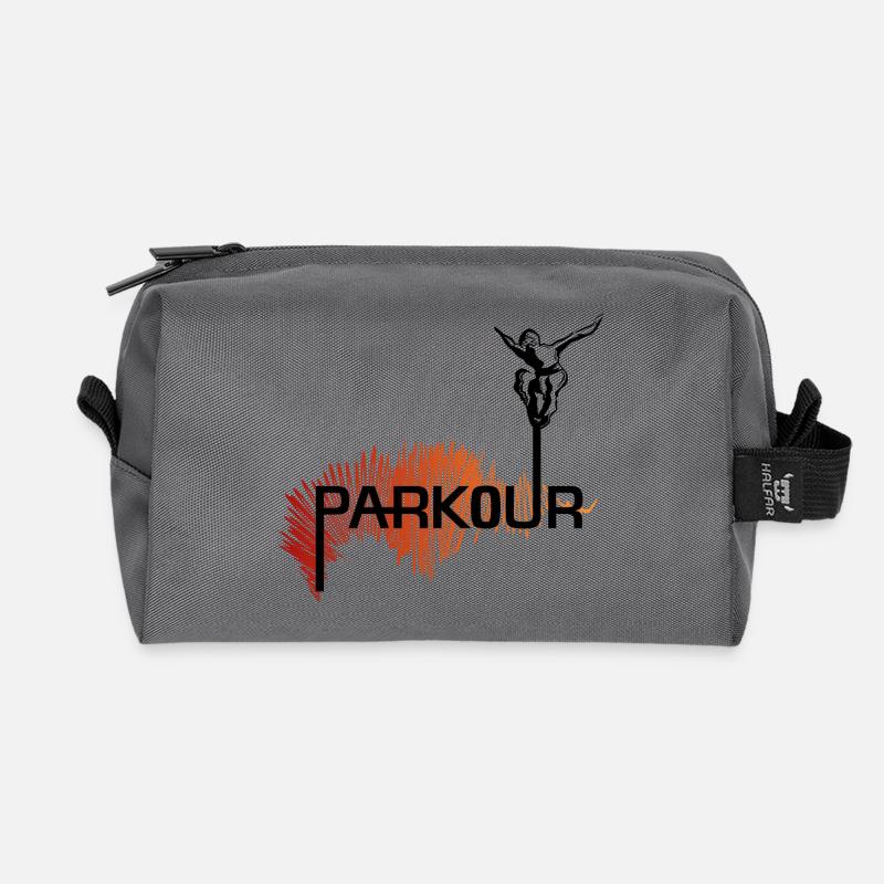 Parkour Ninja - color - Recycelte Kulturtasche - Anthrazit