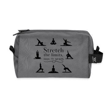 Stretch Boundaries, Not Years: Yoga Inspiration - Recycled Toiletry Zip Bag - anthracite - Front
