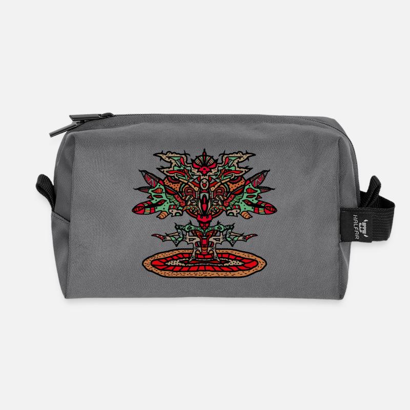 Totem-Drachen Mandala Psychedelisch - Recycelte Kulturtasche - Anthrazit