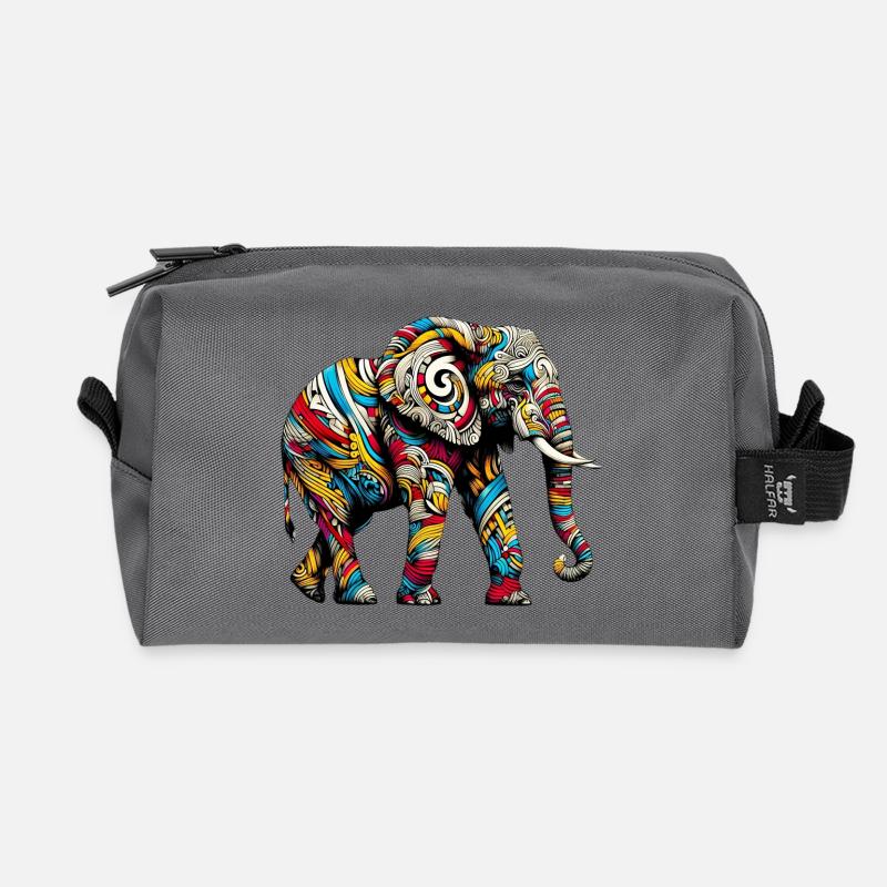 Elefant - Recycelte Kulturtasche - Anthrazit