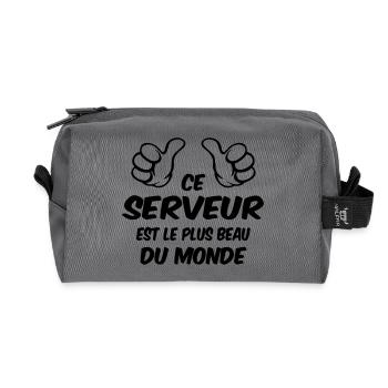 MEILLEUR SERVEUR - Trousse de toilette en tissu recyclé - anthracite - Devant